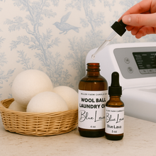 Load image into Gallery viewer, Wool Dryer Balls + Laundry Fragrance Oil