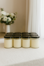 Load image into Gallery viewer, Unlabeled 9oz Soy Candle - White Wax, Black Lid
