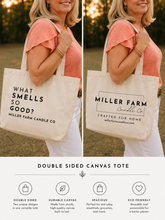 Load image into Gallery viewer, Canvas Market Tote Bag | Perfect for Gifting Miller Farm Candle Co Products
