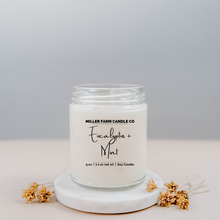 Load image into Gallery viewer, Eucalyptus + Mint Soy Candle
