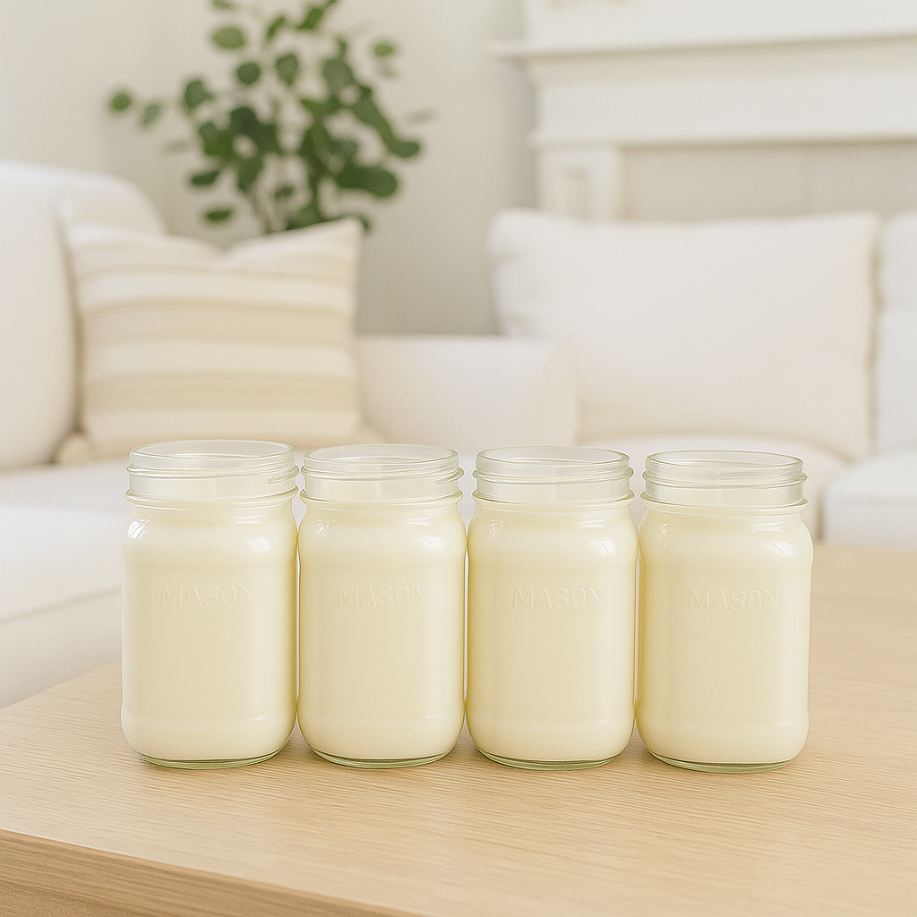 Unlabeled Farmhouse Jar Soy Candle – 16 oz | Seasonal & Classic Scents